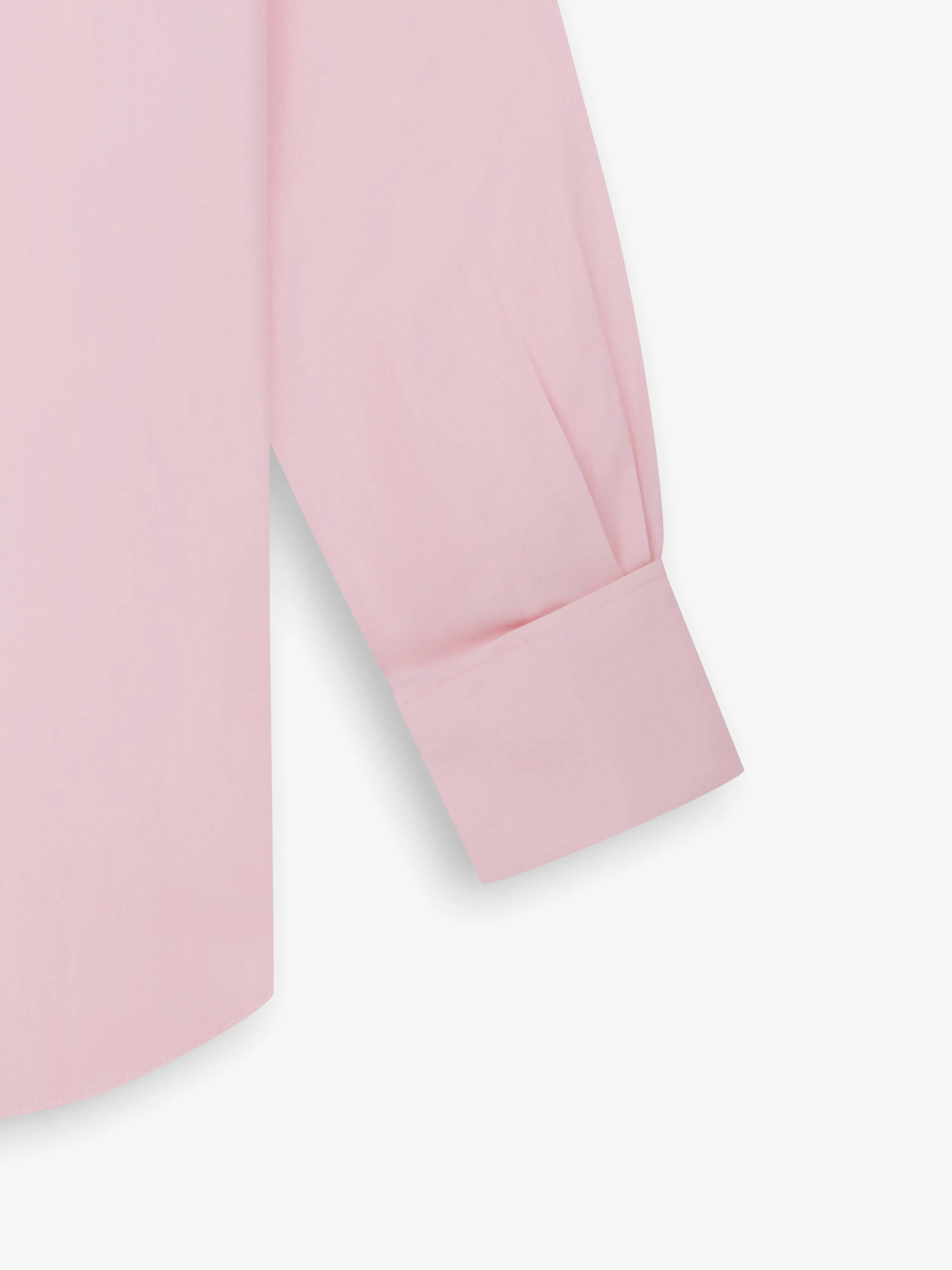 Non-Iron Pale Pink Twill Slim Fit Double Cuff Classic Collar Shirt