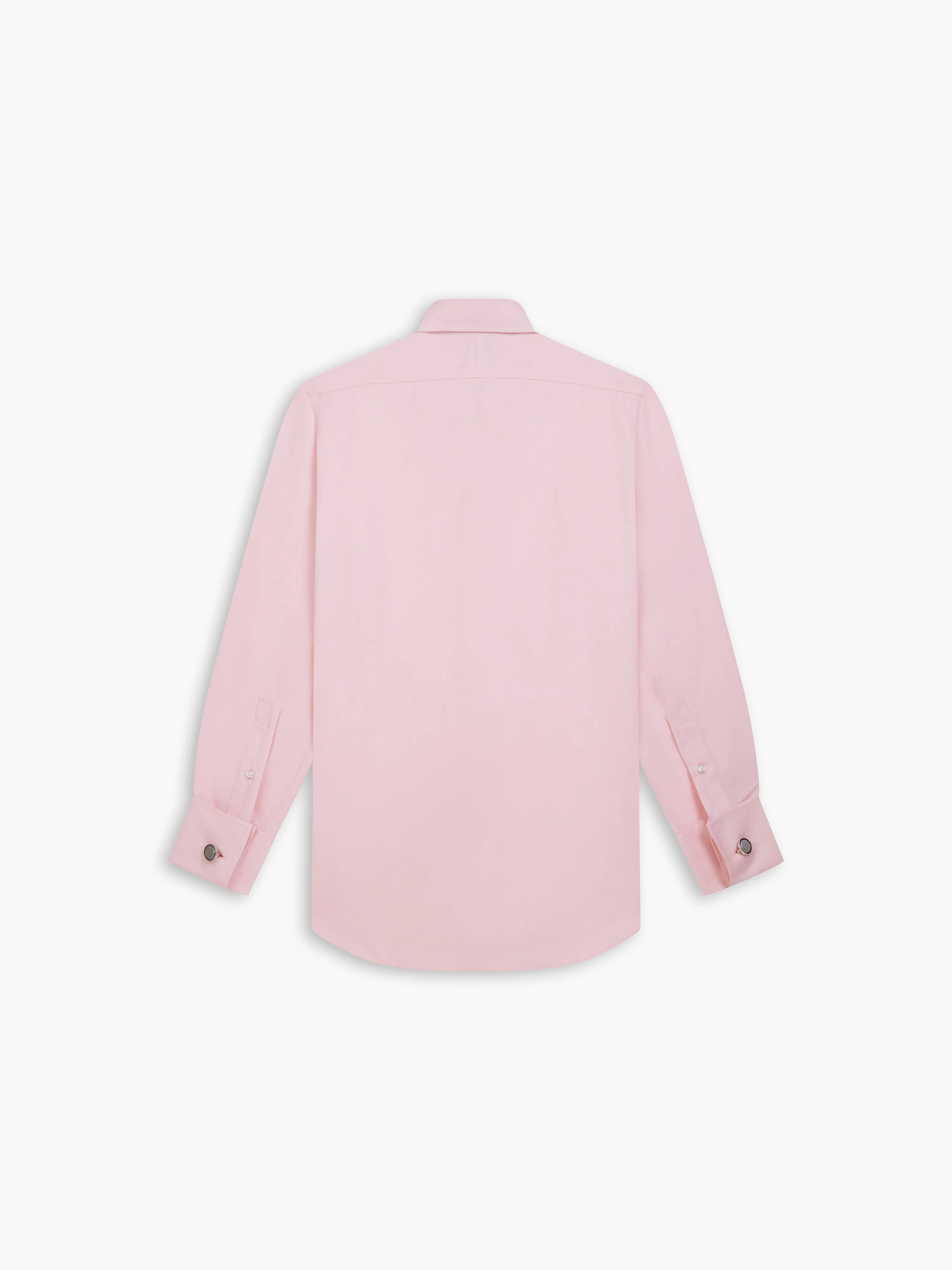 Non-Iron Pale Pink Twill Slim Fit Double Cuff Classic Collar Shirt