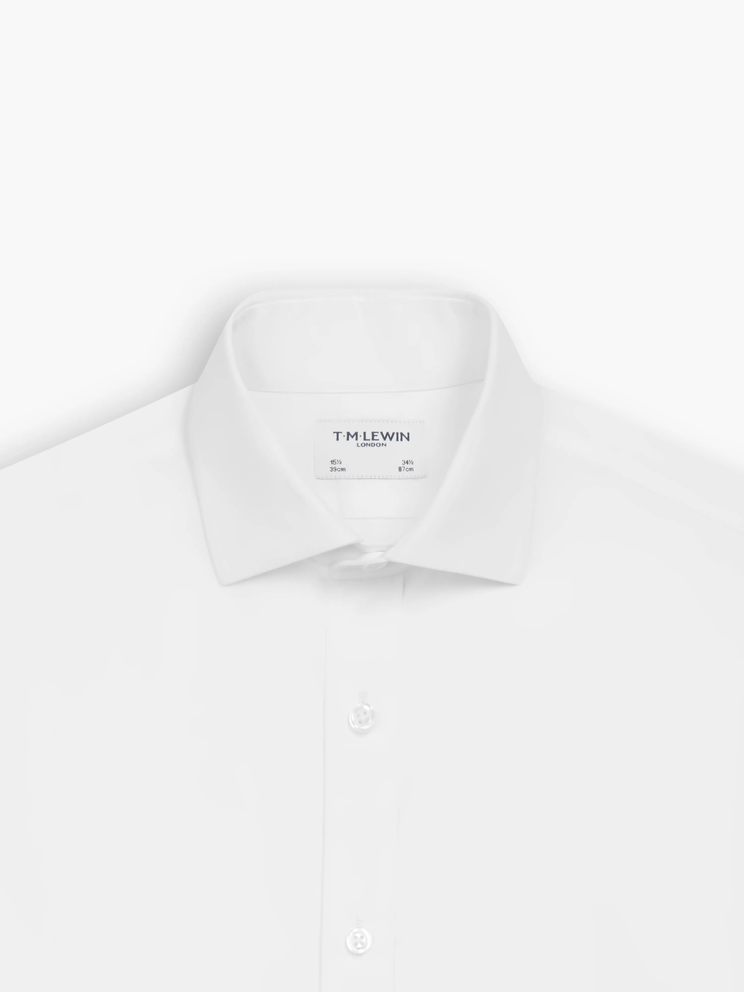 Non-Iron White Poplin Slim Fit Double Cuff Classic Collar Shirt