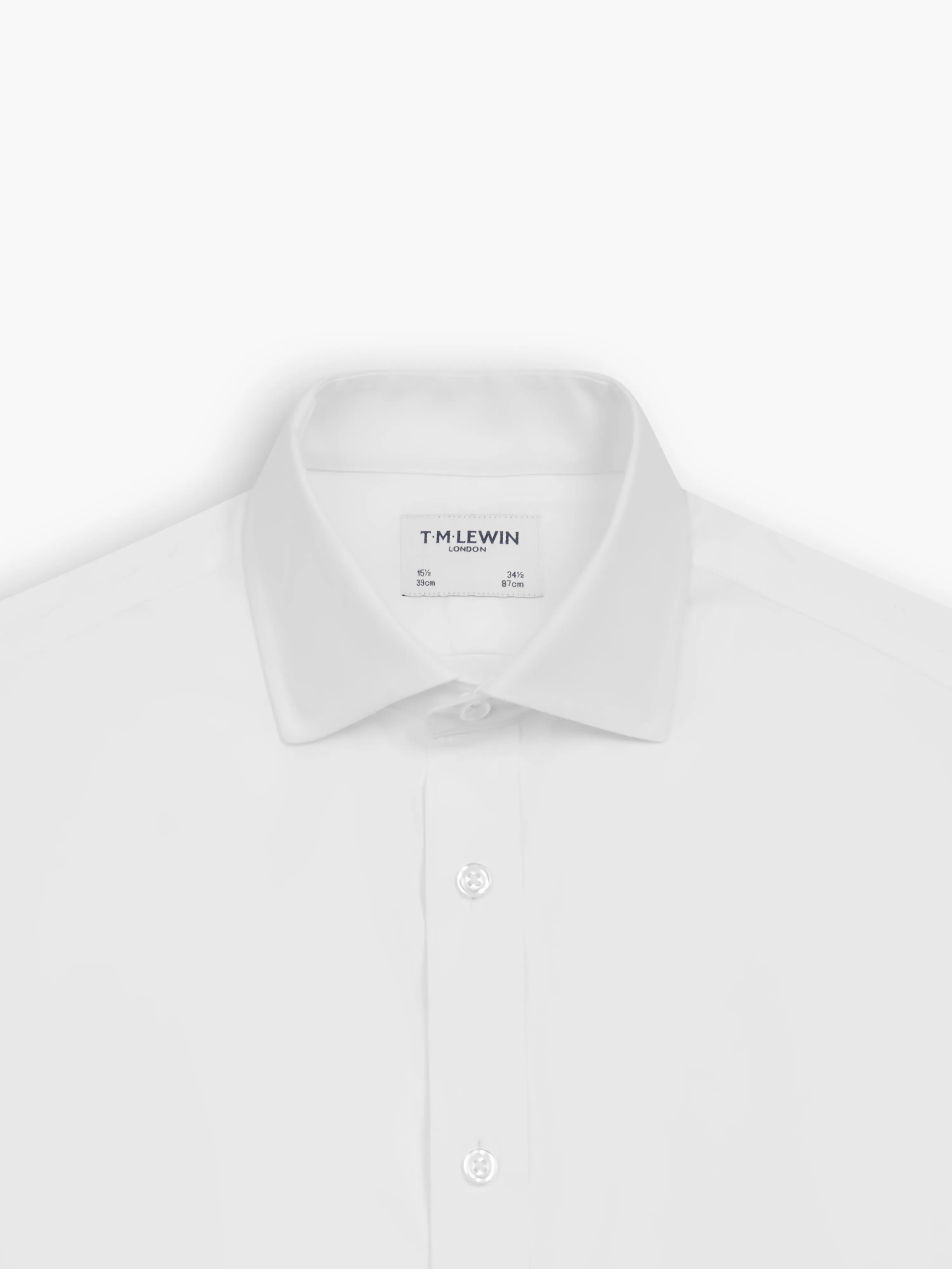 Non-Iron White Twill Regular Fit Double Cuff Classic Collar Shirt