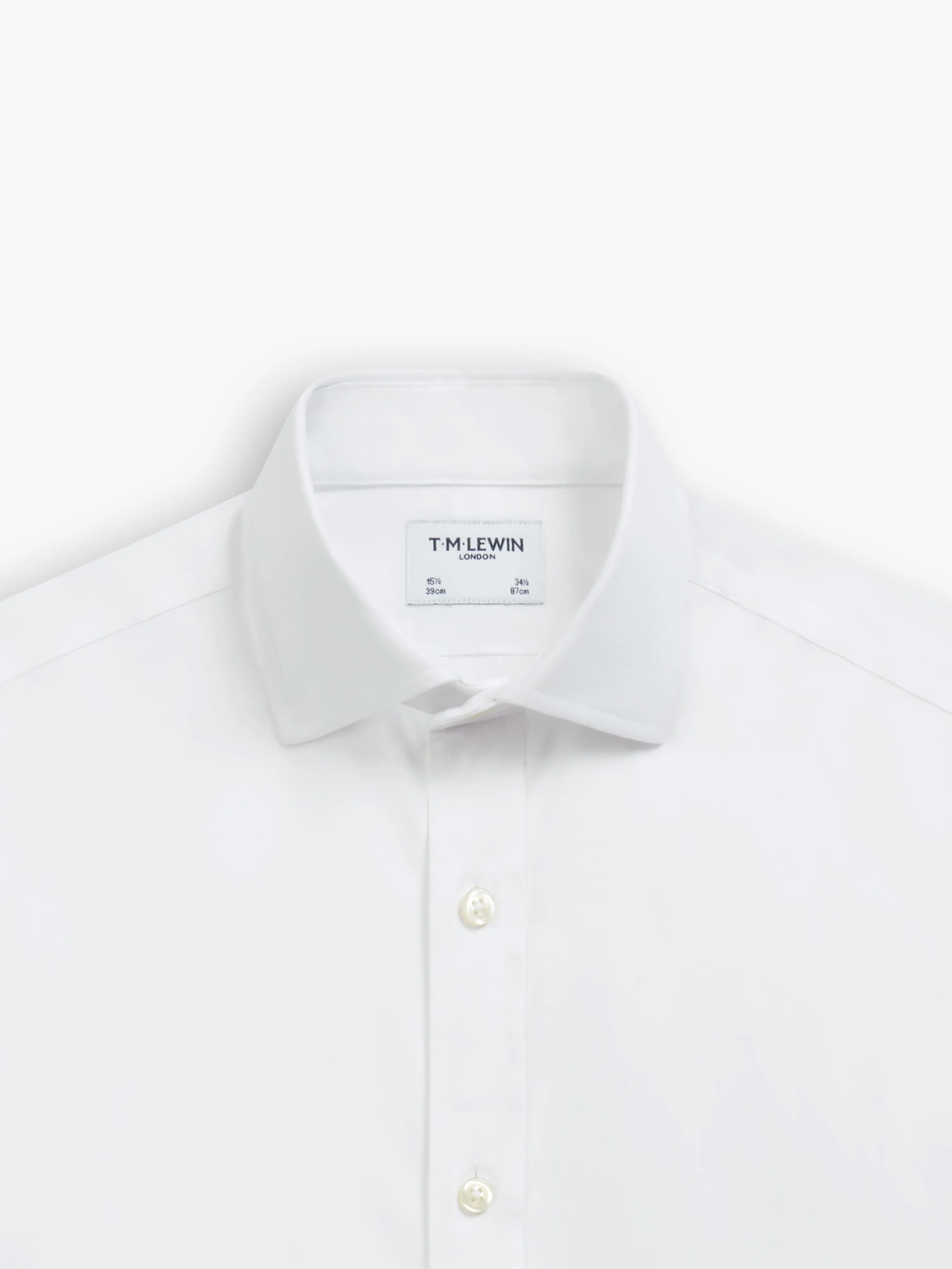 Non-Iron White Twill Super Fitted Single Cuff Classic Collar Shirt