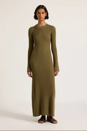 Nude Lucy Gaia Knit Maxi Dress OLIVE