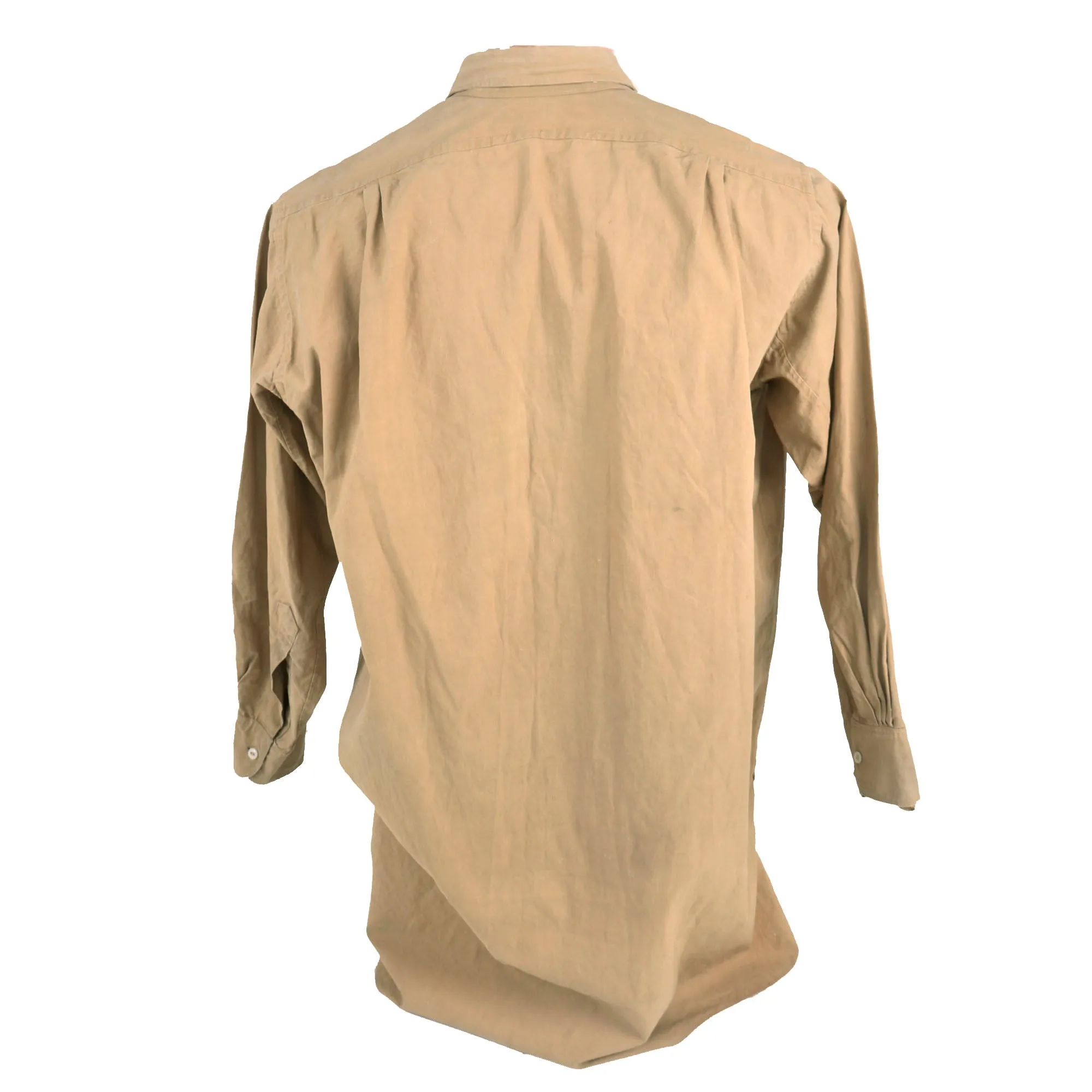 Original German WWII Afrika Korps Luftwaffe Tan Tropical Uniform Long Sleeve Service Shirt by Geyer