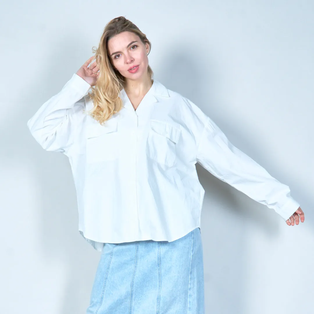 Oversized collared button-up shirt wholesale