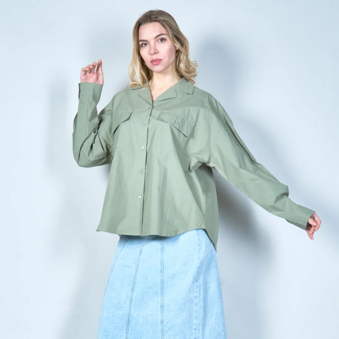 Oversized collared button-up shirt wholesale