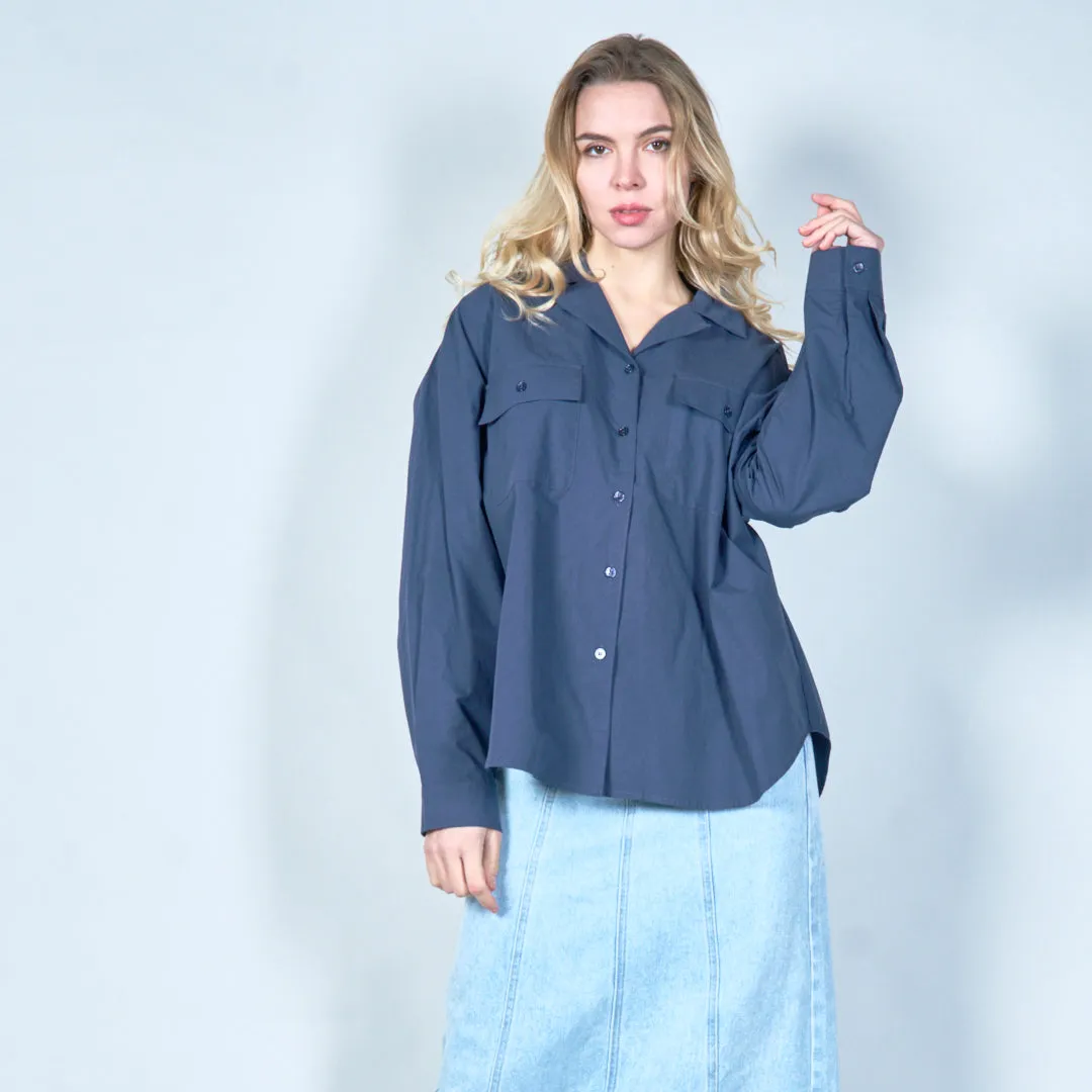 Oversized collared button-up shirt wholesale