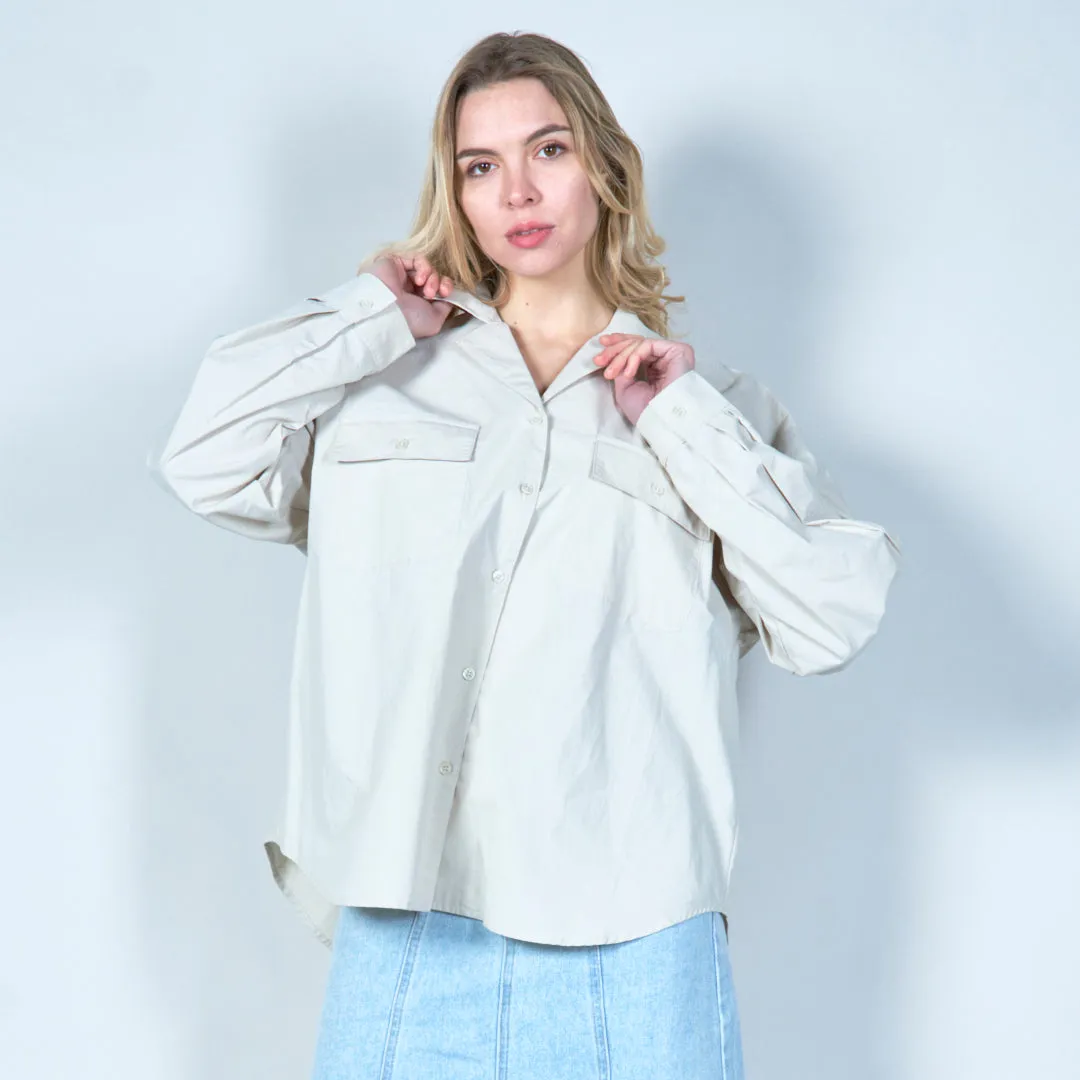 Oversized collared button-up shirt wholesale