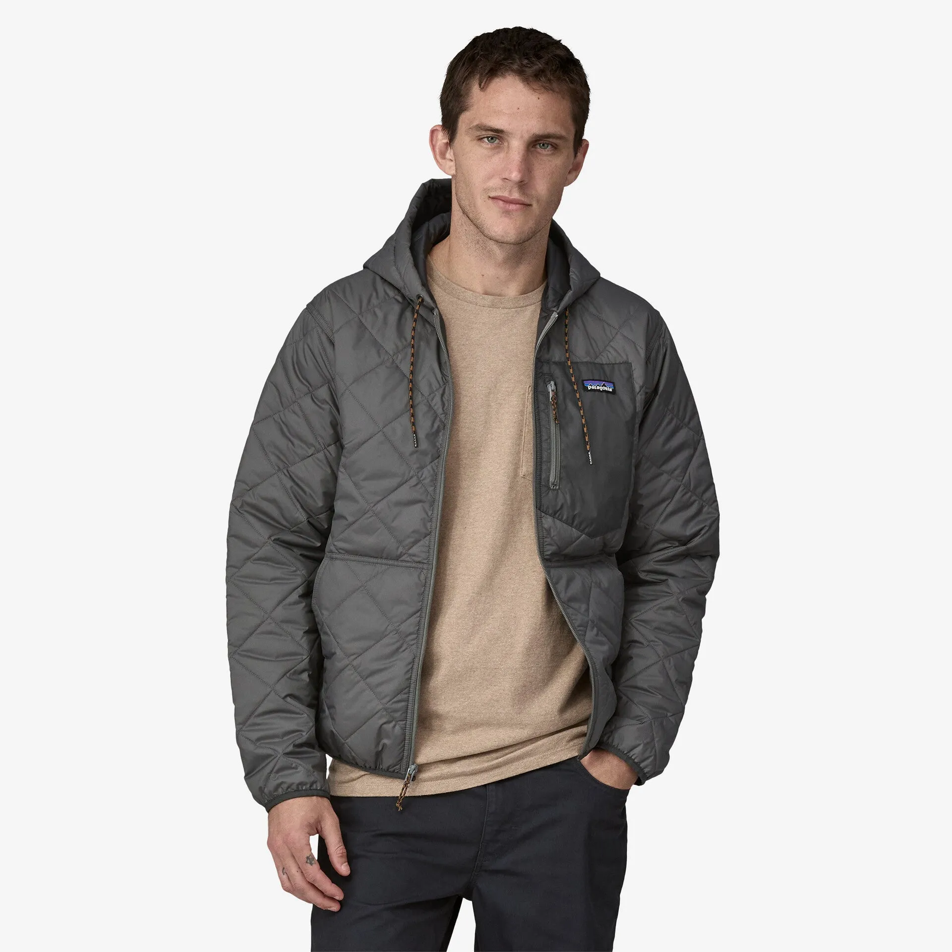 Patagonia Men's Diamond Quilted Bomber Hoody - NOBLE GREY