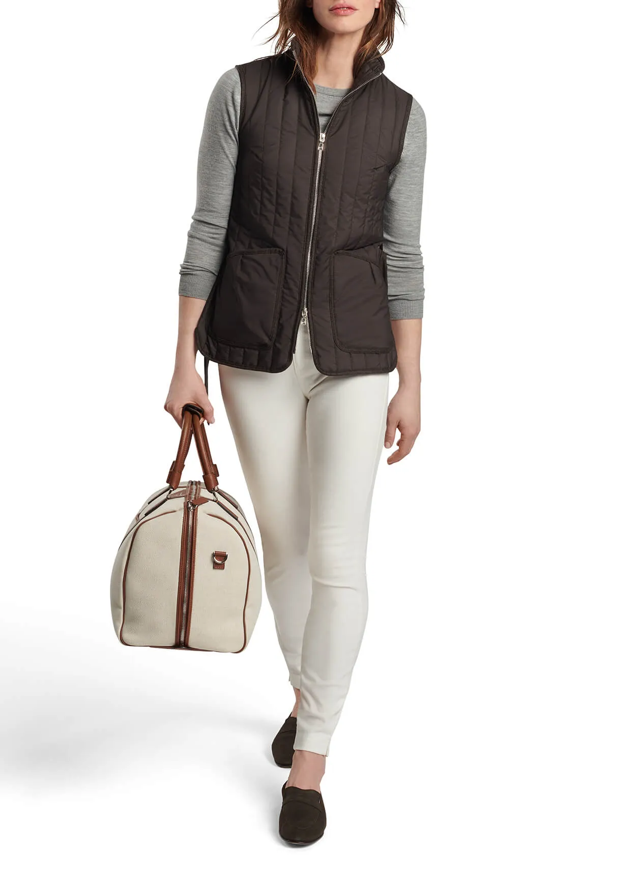 Peter Millar - Women's Scout Quilted Travel Vest - Peppercorn