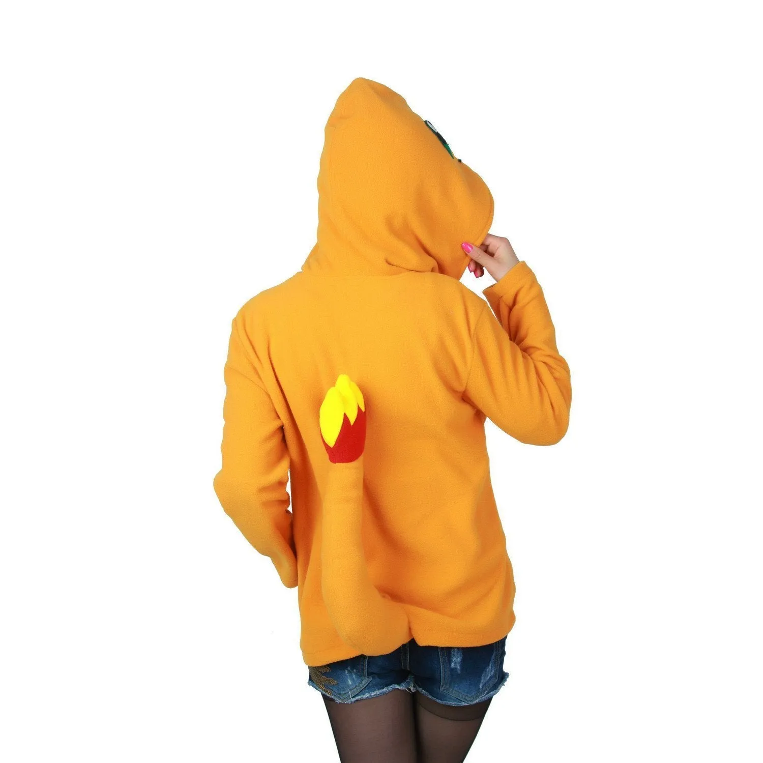 Pokemon Charmander Fire Dragon Long Sleeve Kigurumi Hoodie Coat Jacket