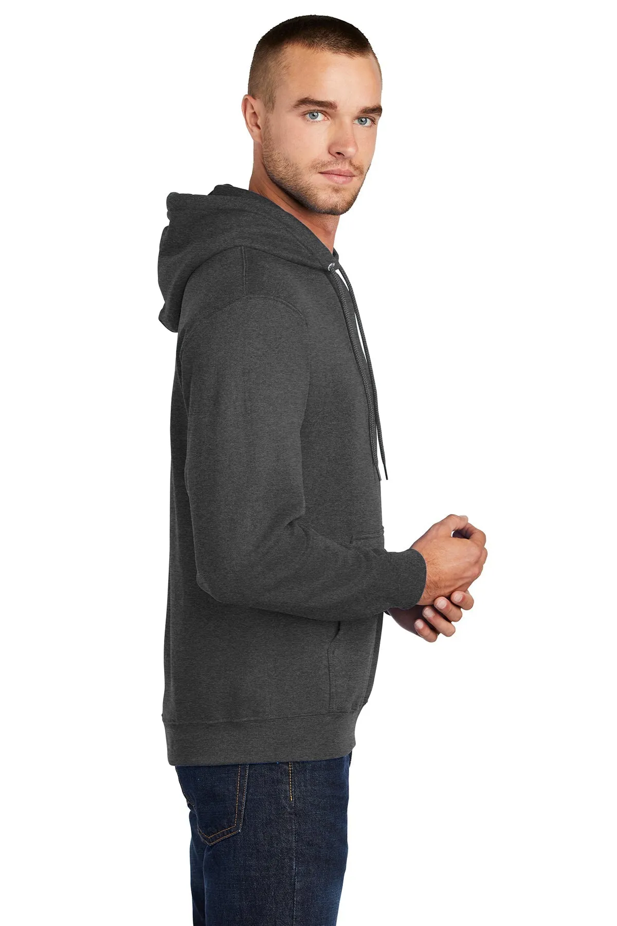 Port & Company Core Fleece Customized Hoodies, Dark Heather Grey