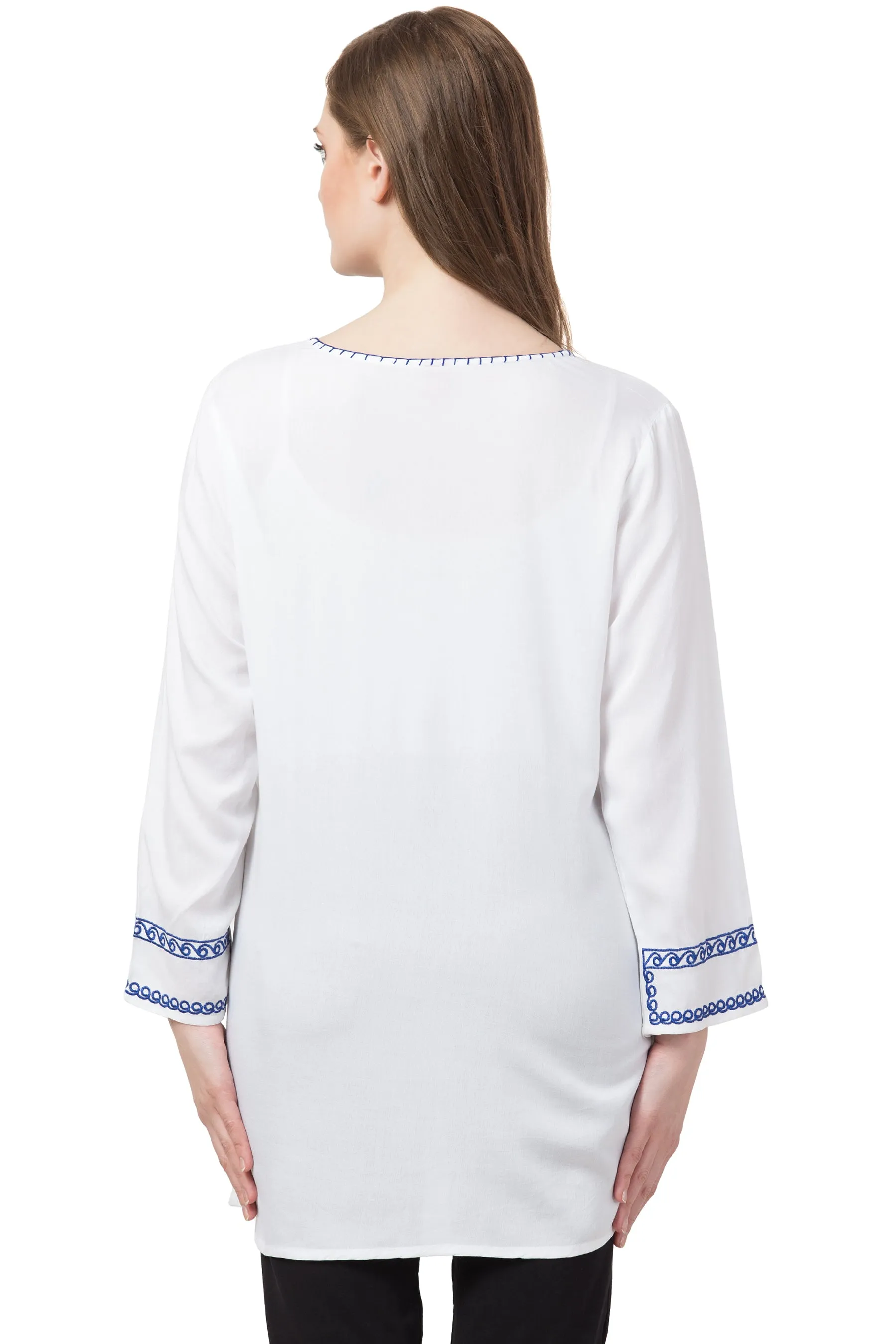 RAJ BLAZE WHITE EMBOIRDERED TOP