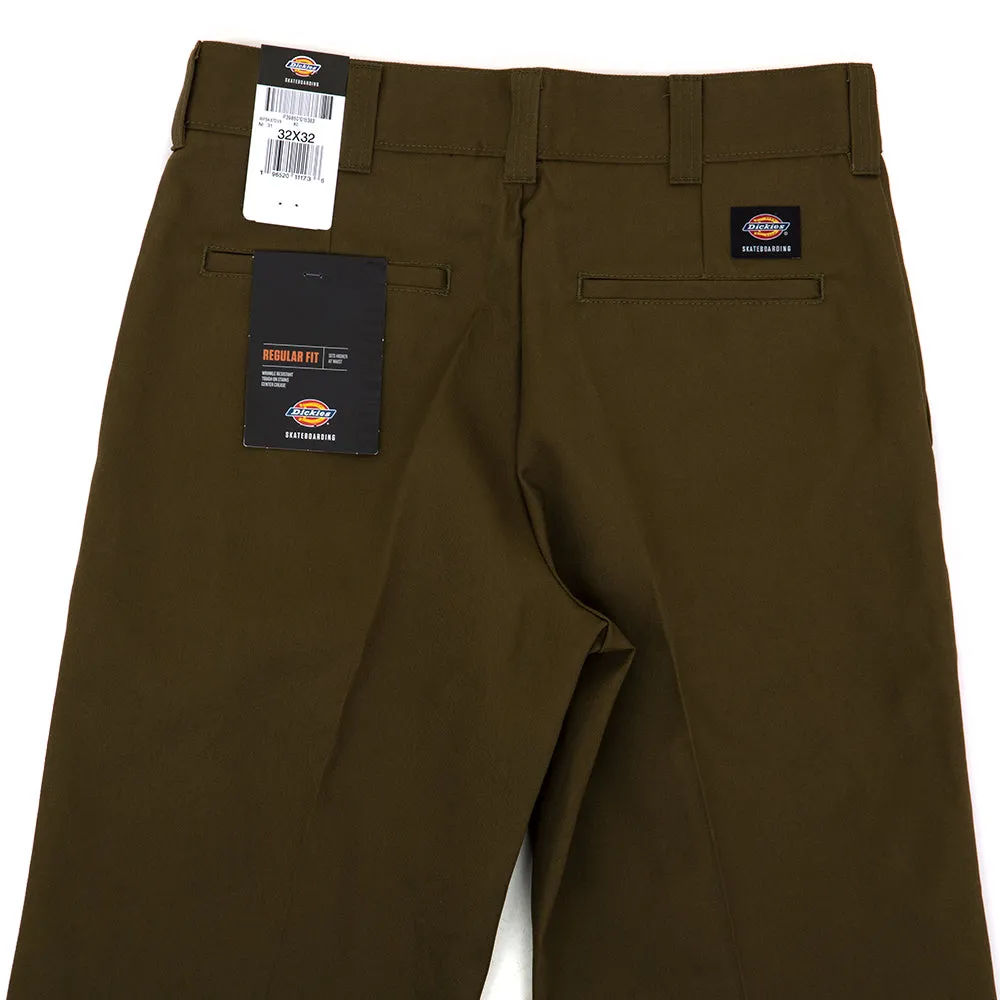 Regular Fit Twill Pant (Dark Olive)