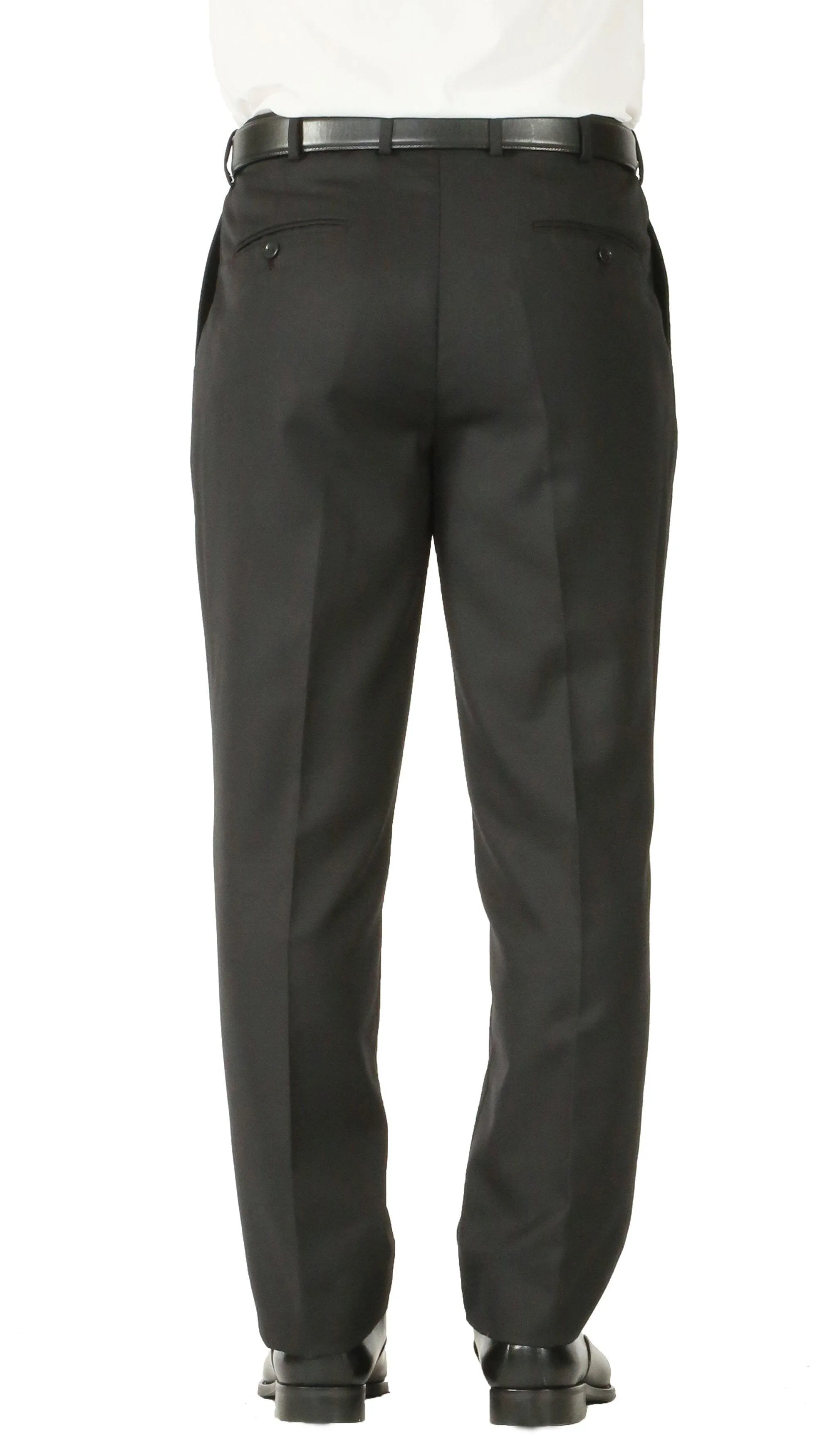 Rod Premium Black 2 Piece Wool Suit Stain Resistant Traveler Suit with 2 Pairs of Pants