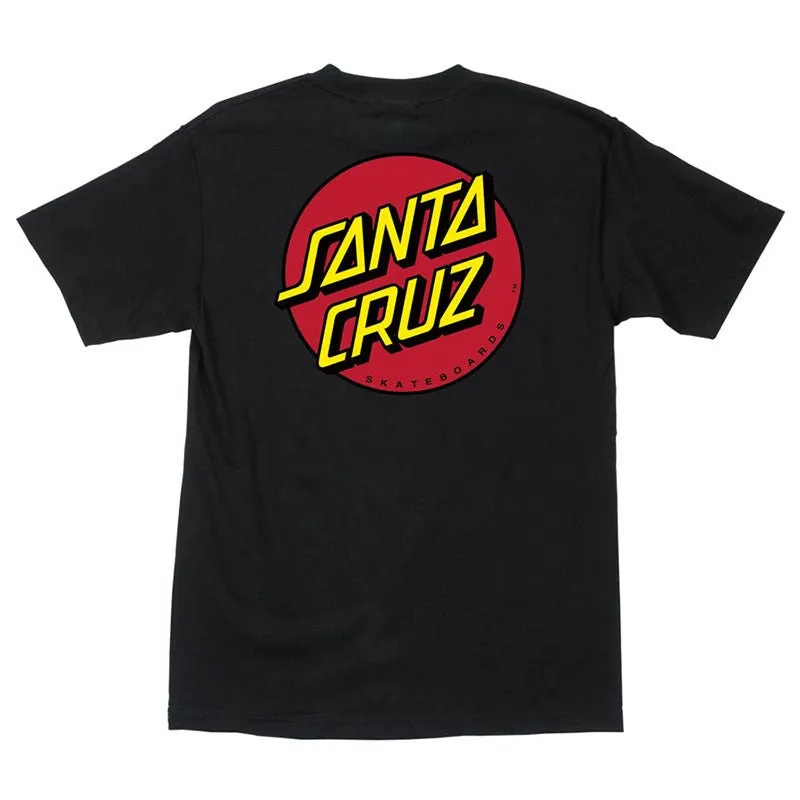 Santa Cruz Classic Dot Short Sleeve Heavyweight Mens Black T-Shirts