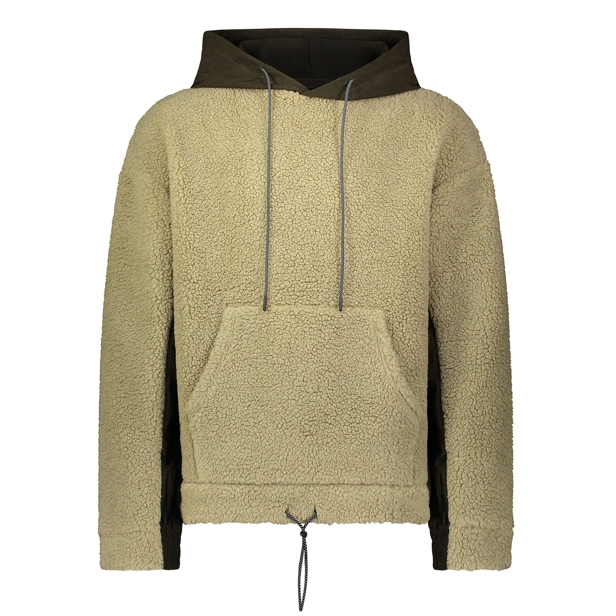 SHERPA MIXED HOODIE ARMY GREEN/KHAKI