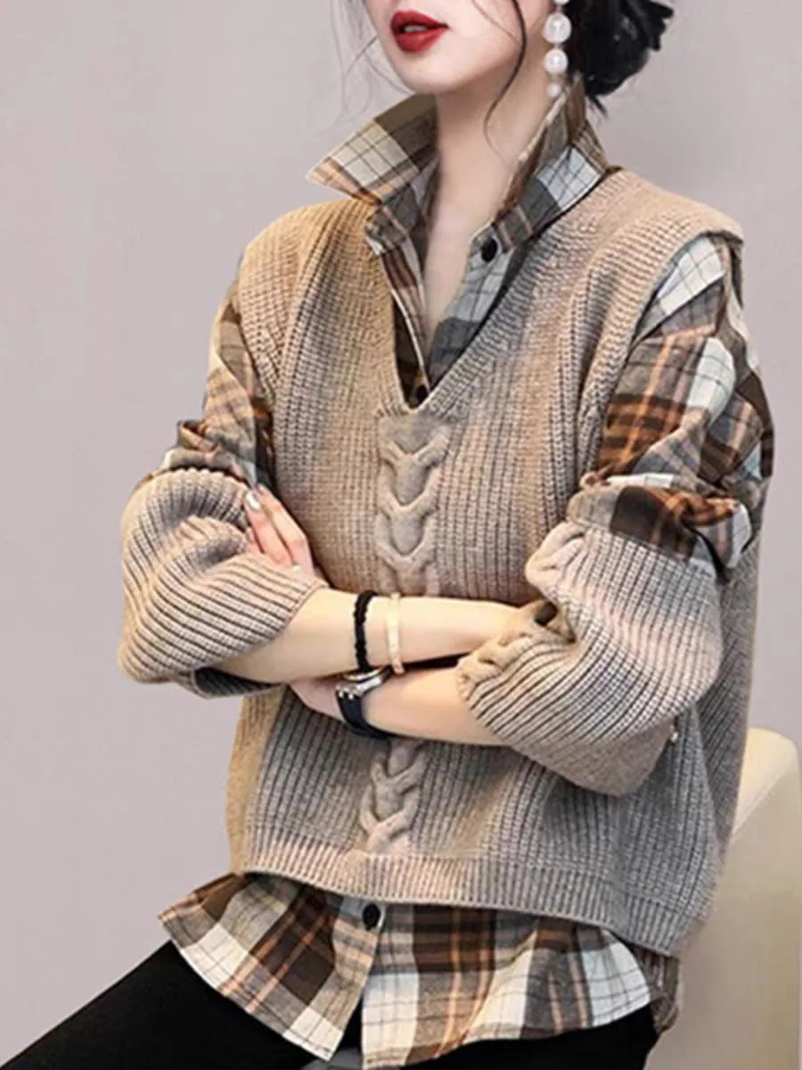 Statement Sweater with Shirt