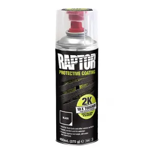 U-POL Raptor Tough Bedliner Black Protective Coating 2K Component Aerosol 400mL