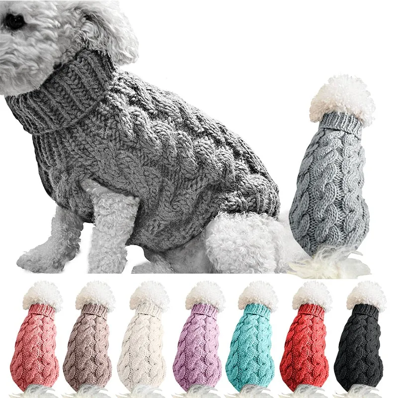 Winter Knitted Dog Clothes Warm Jumper Sweater For Small or Large pet