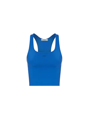 Women's Plant-Stretch Compressive Ribbed Tank Top—Cobalt Blue