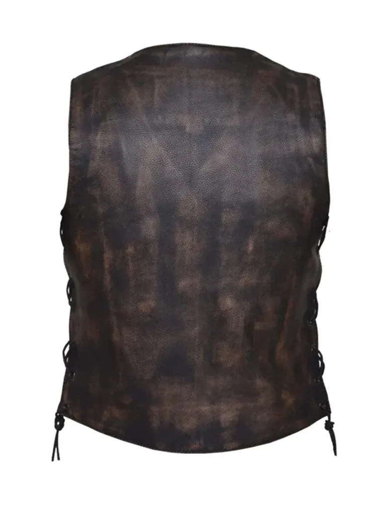 Woodland Brown Side Laces Style Leather Vest